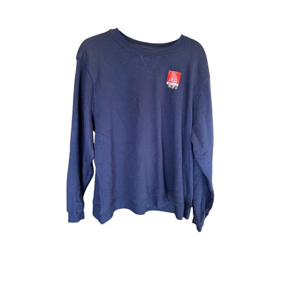 SJ Active Womens Navy Crewneck Sweatshirt SoftTech Fabric 1X NWT - Picture 1 of 8